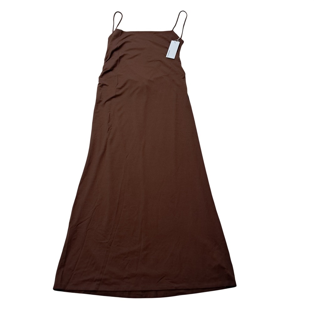NWT Reformation Hex‎ Knit Dress Women XL Brown Chestnut Midi Party Minimalist